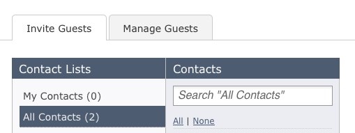 Manage Guests Tabs